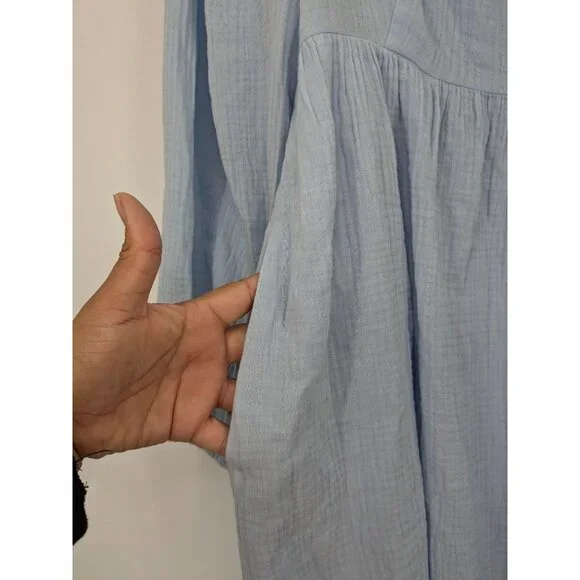 J.Crew Peasant Dress Women Size M Gauze Soft Puff Sleeve Cottagecore Minimalist - Picture 6 of 12